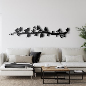 Metal Birds Wall Art, Metal Wall Decor, Birds on Branch, Birds Sign Wall Art, Living Room Wall Art, Interior Decoration, Wall Hangings