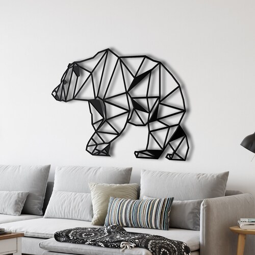Metal Bear Decor Bear Wall Art Metal Wall Art Home Office Etsy