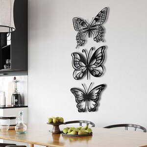 Metal Wall Art, Set of 3 Butterflies, Metal Wall Decor, Metal Butterfly Wall Decor, Home Decoration, Wall Hangings, Housewarming Gift
