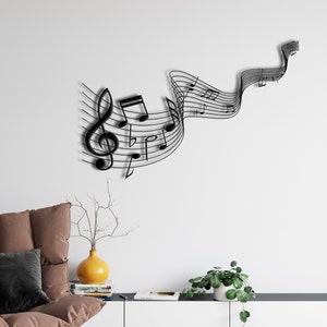 Music Time, Music Notes Wall Art, Metal Wall Decor, Music Decor, Living Room Decoration, Wall Hangings, Music Lover Gift