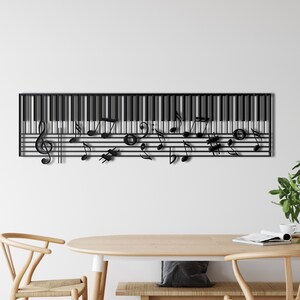 Piano and Music Notes, Metal Wall Decor, Metal Piano Wall Art, Music Decor, Living Room Decoration, Wall Hangings, Music Lover Gift