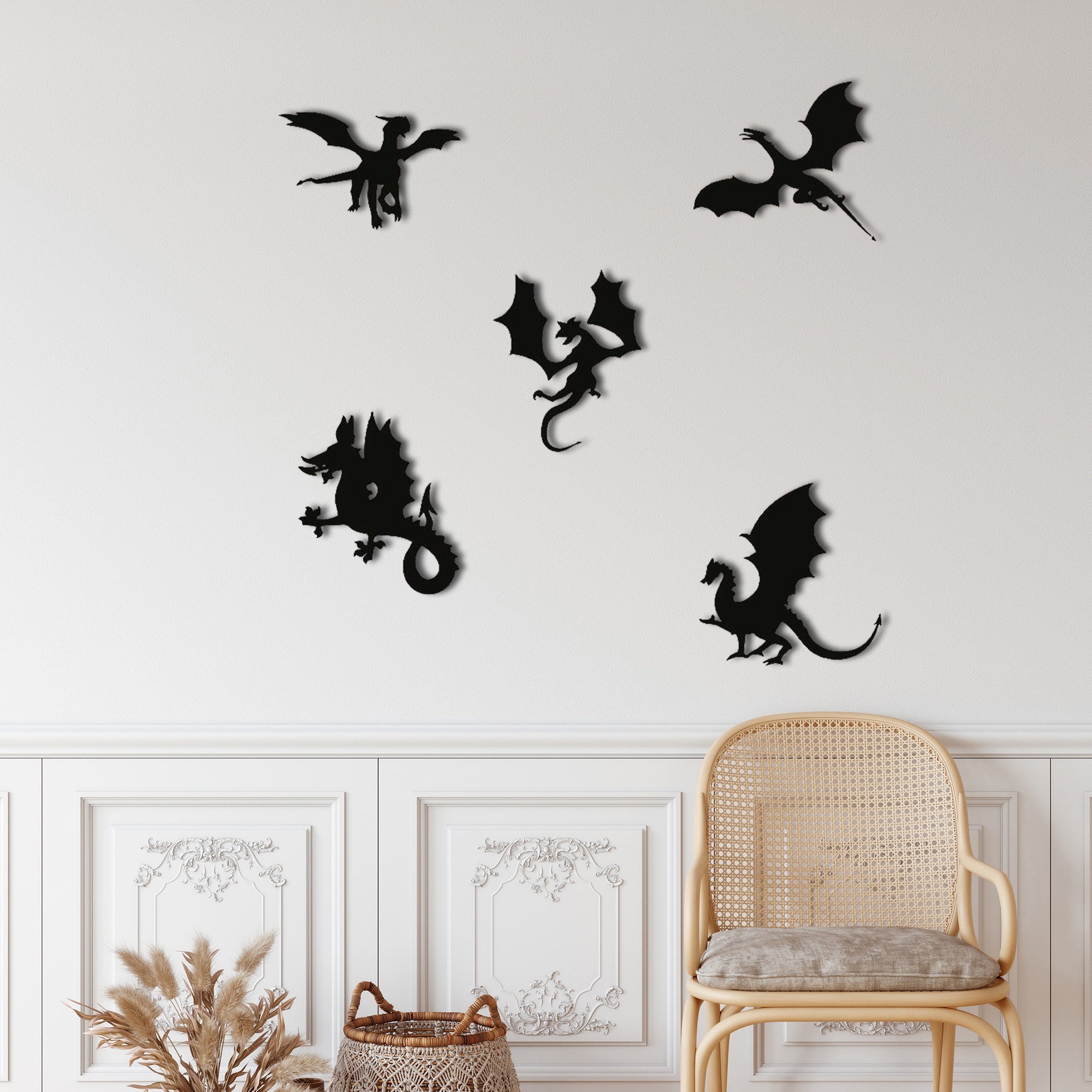 Metal Dragons Decor Dragon Wall Art Home Kids Room Etsy