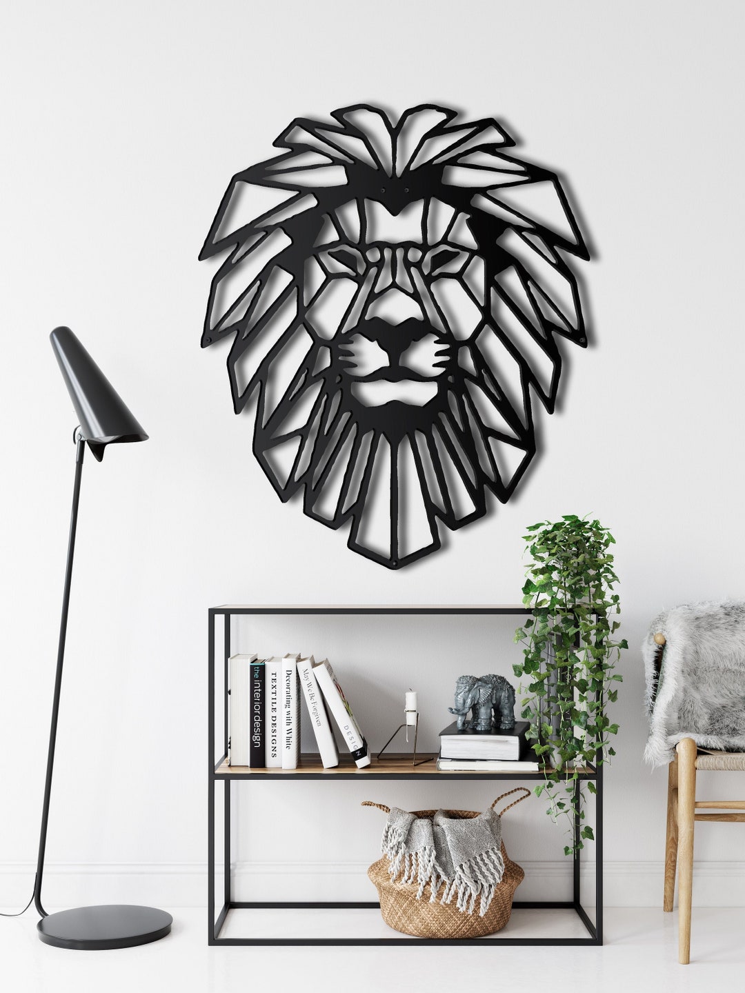 Metal Lion Head Decor, Metal Wall Decor, Animal Art, Wall Hanging, Home