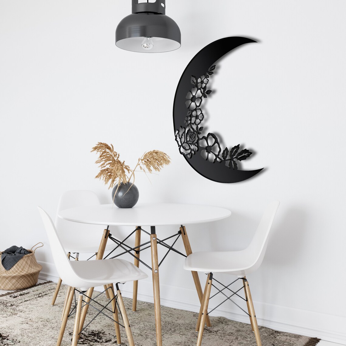 The Moon Wall Art Metal Wall Art Metal Wall Decor Half Moon Etsy