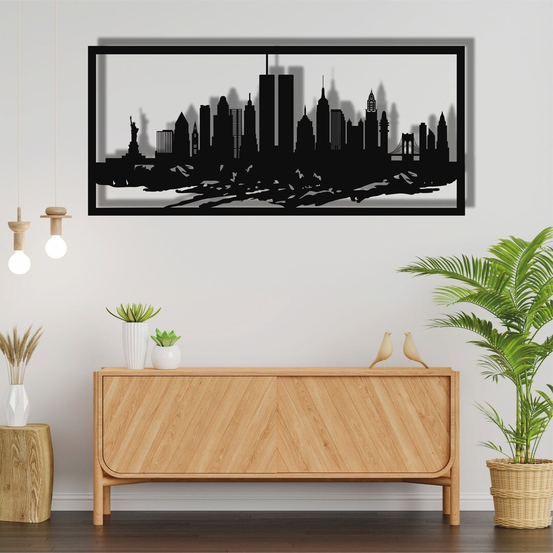 Metal New York Art, New York Skyline , Metal Wall Art, New York Sign