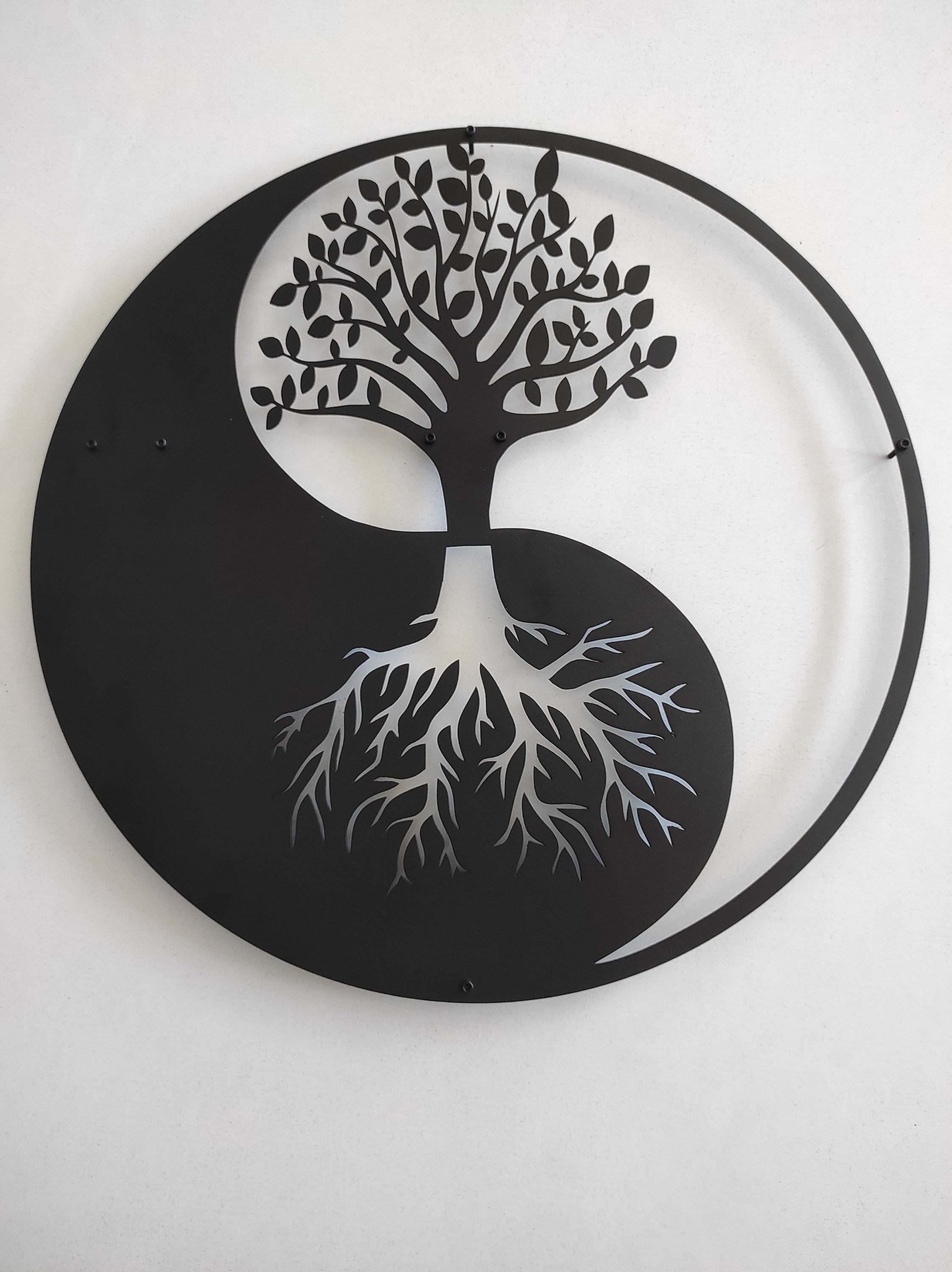 Metal Yin Yang Decor Tree of Life Wall Decoration Metal Wall Etsy
