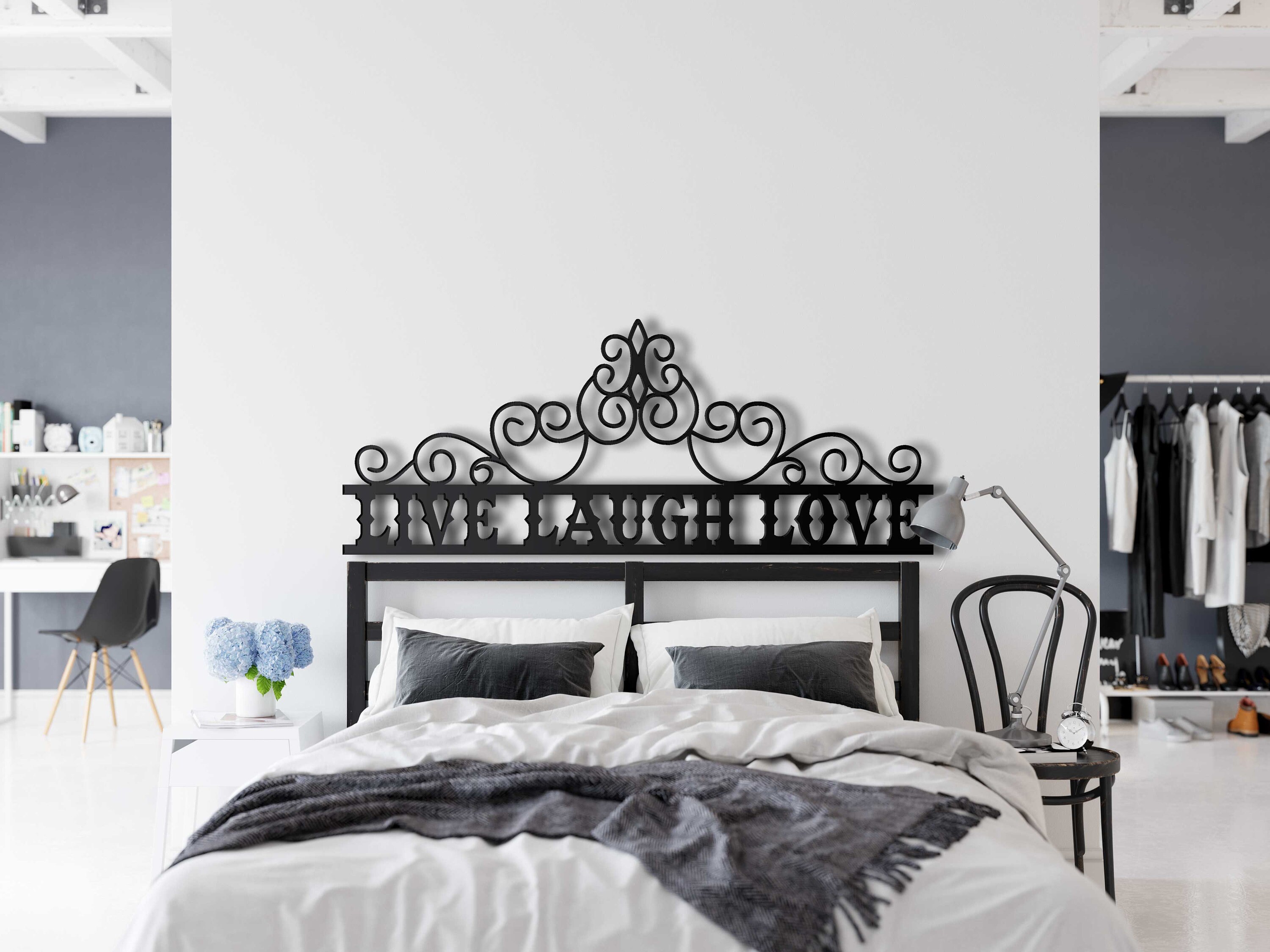 Over Bed Sign Bedroom Wall Art Metal Wall Art Above Door Etsy