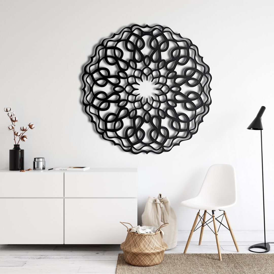 View of Mandala Metal Art Metal Mandala Decor Bohemian Art Metal - Etsy