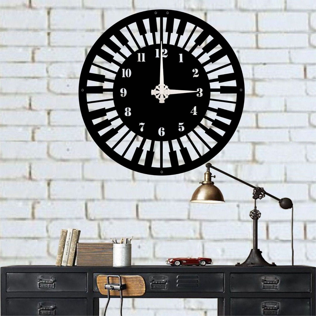 Metal Wall Clock, Metal Music Art, Metal Wall Art, Modern Wall Decor