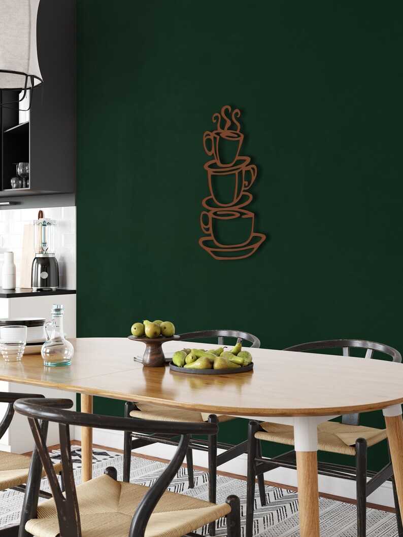 Coffee Cups Wall Decor Metal Wall Decor Metal Wall Art - Etsy