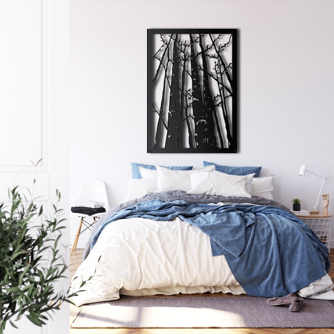 Metal Wall Art Metal Forest Wall Art Metal Wall Decor Home Etsy