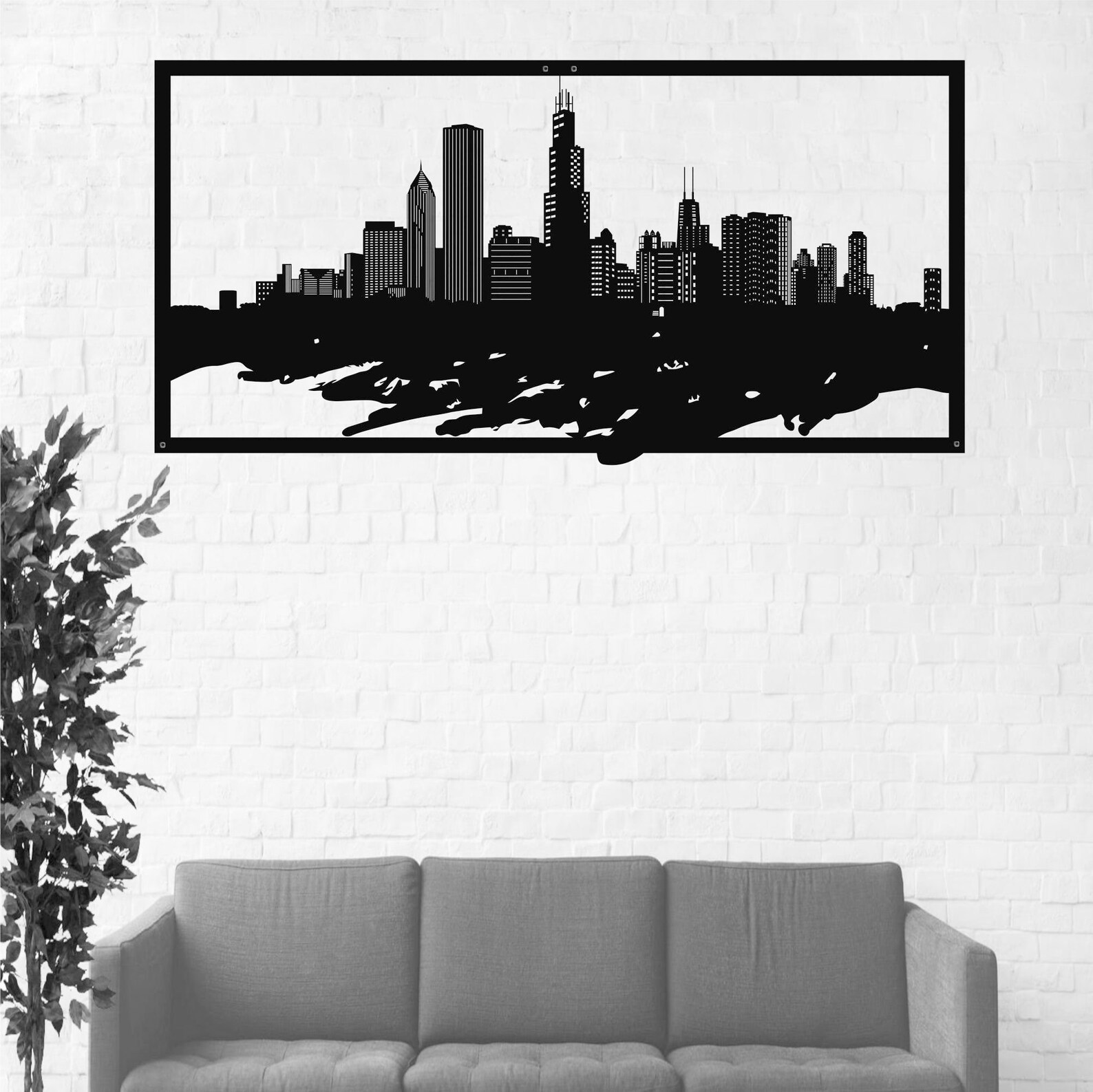 Chicago Skyline Metal Wall Art Metal Wall Decor Metal Wall Etsy