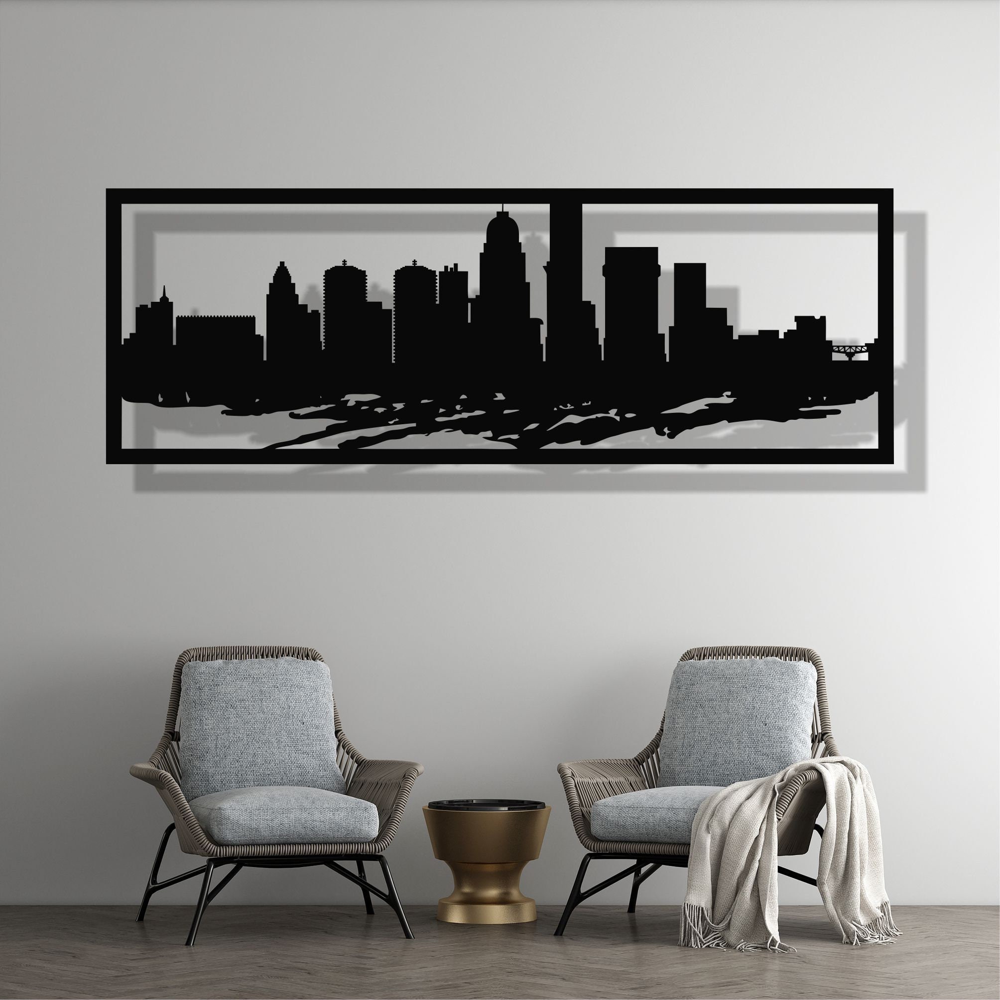 Louisville Skyline Silhouette Art Prints – Modern Map Art