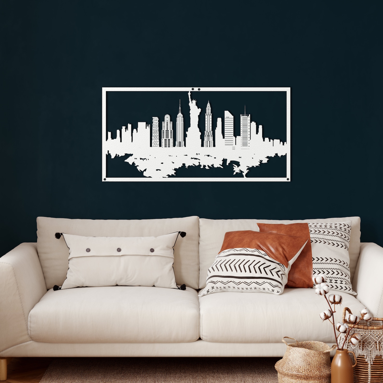 New York Skyline Metal Wall Art Metal Wall Decor Metal Wall Etsy