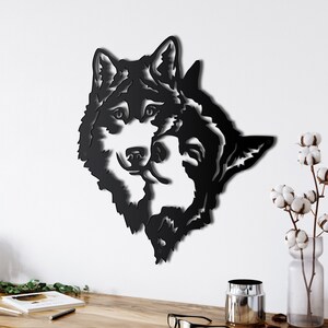 Metal Wall Art, Metal Wolves Art, Metal Wolf Head, Metal Wall Decor