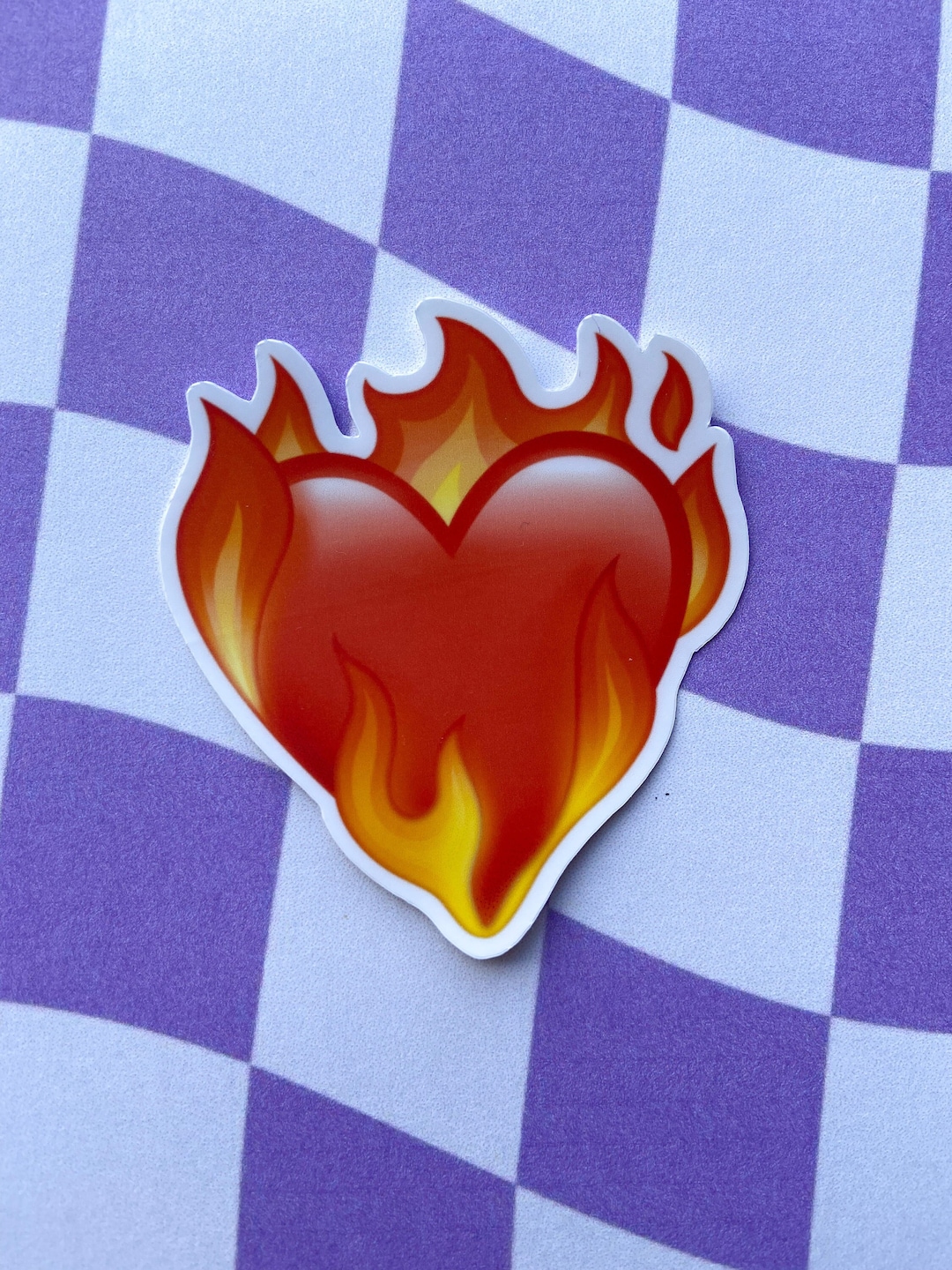 Fire Heart Emoji Sticker Etsy