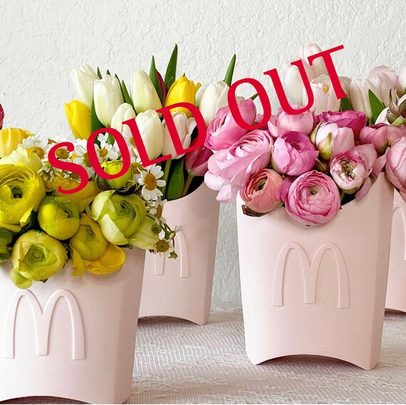 Fleurs des Frites - PALE PINK - Contemporary POP Art -Table and Wall Vase