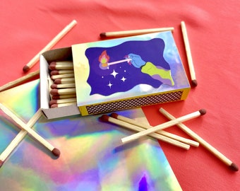 Matchbox | Matches | Holographic | Candle accessories | Candle gift | Box of matches