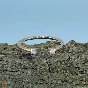 0.05 Carats Lab Grown Diamond 14K Rose Gold Open Cuff Ring/ Minimalist Ring/Stackable Ring/ Fashion Ring/ Open Design Ring(C14)