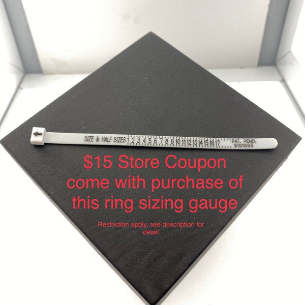 Reusable Ring Sizing Gauge & Store Coupon, US Ring Sizer, Adjustable Ring Sizer, Size and Half Sizes, Free US shipping (E0068)