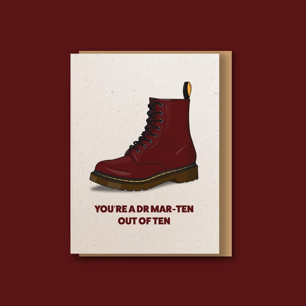 Dr. Martens - Geburtstag - Jahrestag Geburtstag Danke Gut gemacht Karte / Geschenke - Geschenk für Ihn ihr Indie Punk - Dr Marten Karte - Docs - DMs