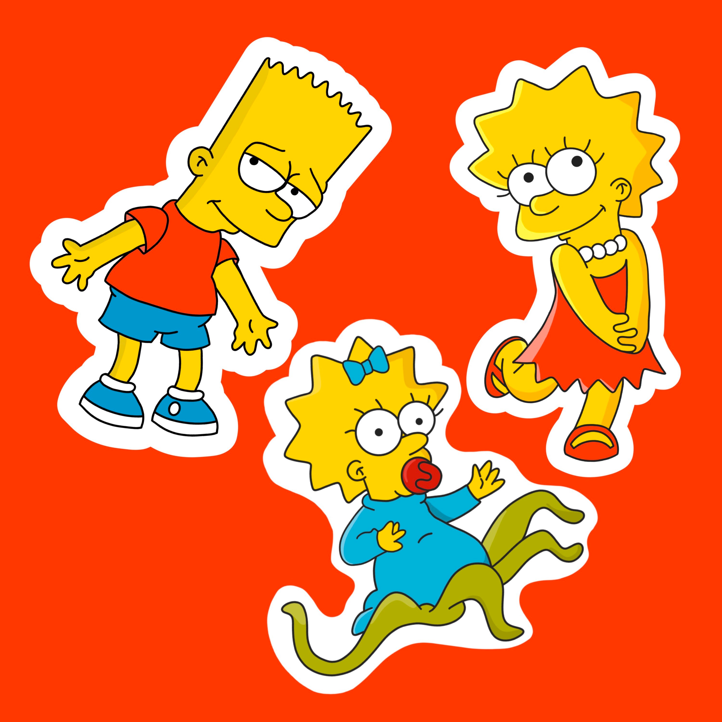 Maggie Homer and Lisa Car Window Sticker Decal Marge Bart The Simpsons Family