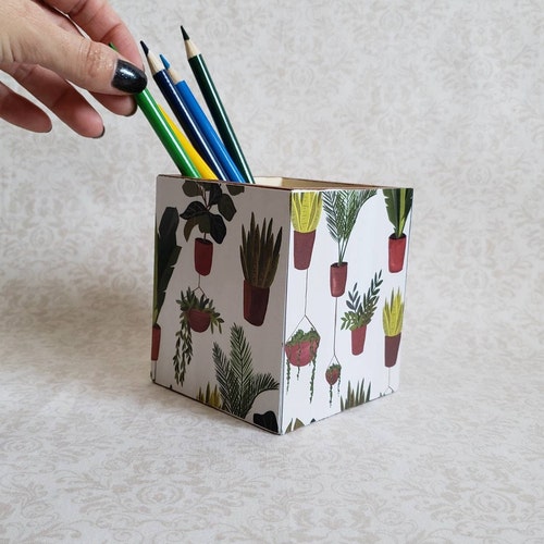 Personalized Desk Organizer Wooden Pencil Holder Custom Etsy