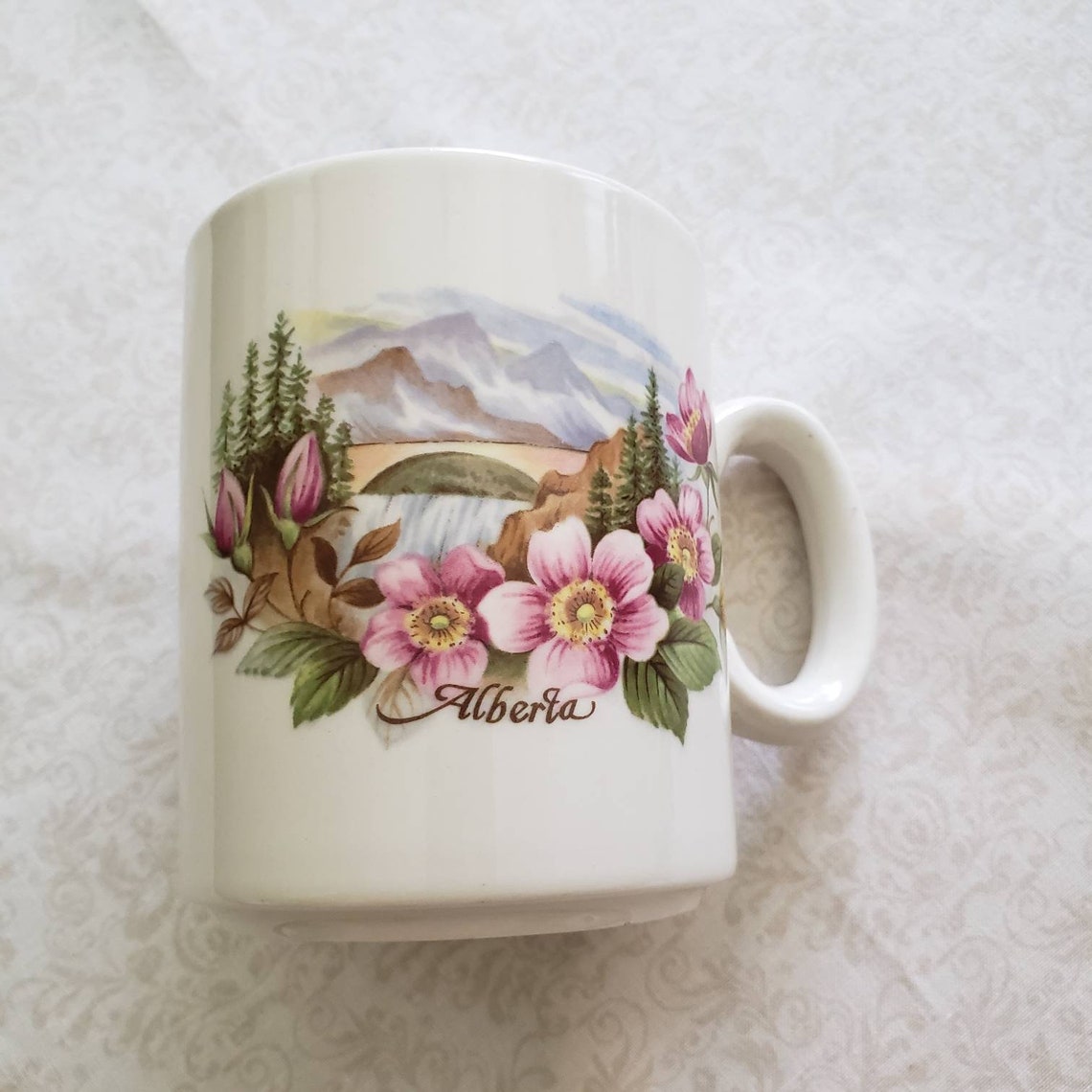 Vintage Alberta mug prickly wild rose minton artware Etsy