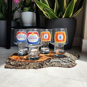 Vintage Molson Canadian & Molson Export beer glasses - set of 2 - retro Canadian barware
