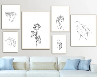Minimalist Line Art Prints, Poster Prints, Home Decor, Wall Art, Abstract Prints, Abstract Decor, Abstract Posters, Minimalist Bedroom
