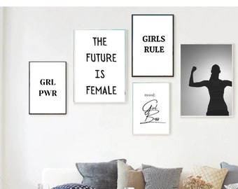 GRL PWR Poster Print • Wall Art • A2 A3 A4 A5  • Home Decor • Bedroom Decor • Feminism Print • Girl Power • Gift for girls • Minimalist