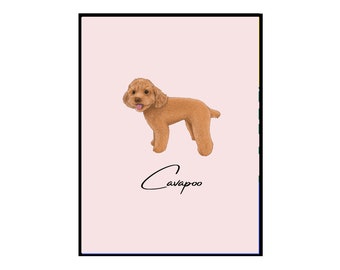 Cavapoo Poster Print • Home Decor • A1 A2 A3 A4 • Dog Poster • Wall Art • Cavapoo Gift • Bedroom Decor • Dog Lover Gift •