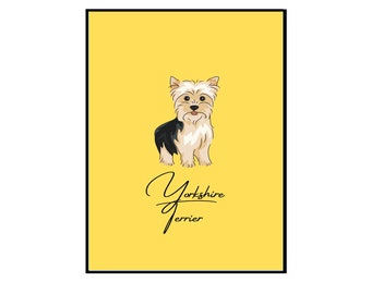Yorkshire Terrier Poster•Home Decor • A2 A3 A4 A5 • Yorkshire Terrier Poster • Wall Art • Yorkshire Gift • Bedroom Decor •