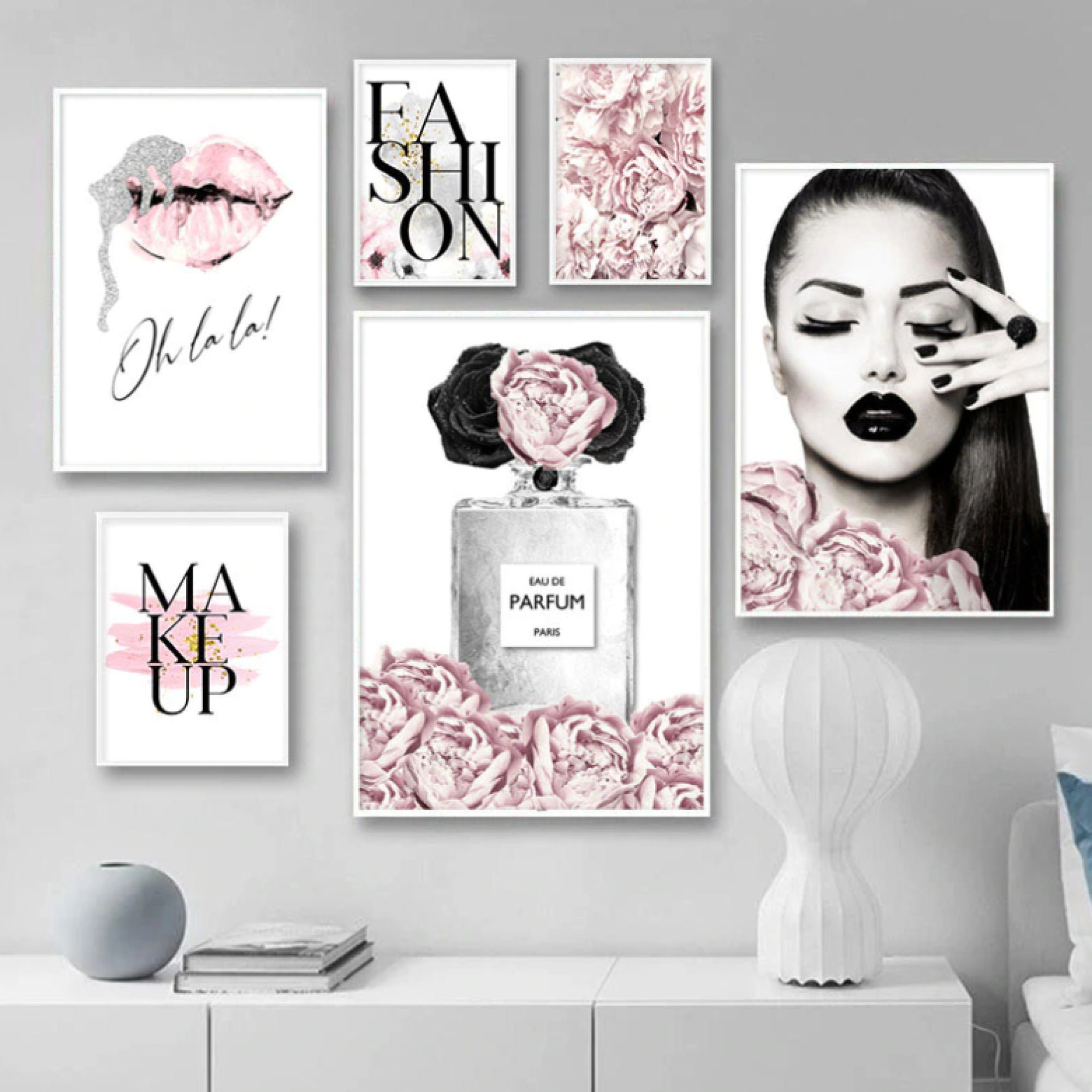 Pink Fashion Prints Wall Art Girly Wall Art Canvas Prints Etsy