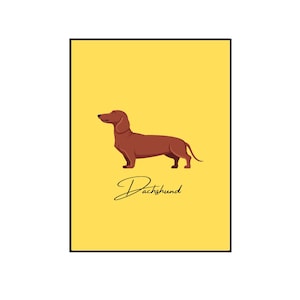 Dachshund Poster Print, Home Decor Dog Poster, Dachshund Wall Art, Dog Gift, Bedroom Decor, Sausage dog Lover Gift