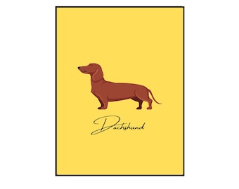 Dachshund Art Print, Sausage Dog Poster