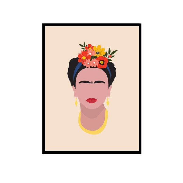 Frida Print, Abstract Print, Frida Kahlo, Wall Art, Home Decor, Abstract. Bedroom Decor, Poster Print, Gift for Her, Abstract Design