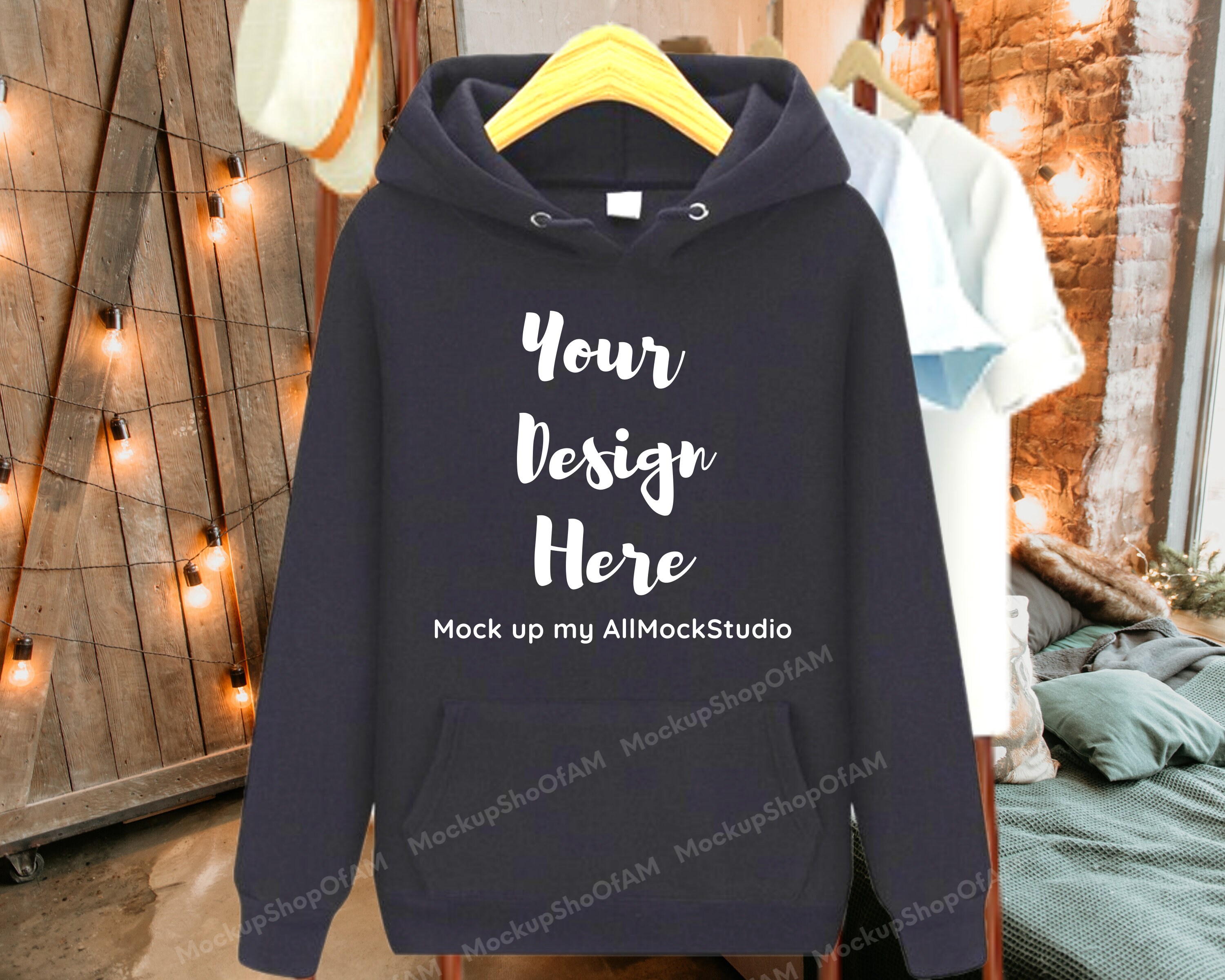 18500 Gildan Black Hoodie Sweatshirt Mockup Model Hoodie | Etsy