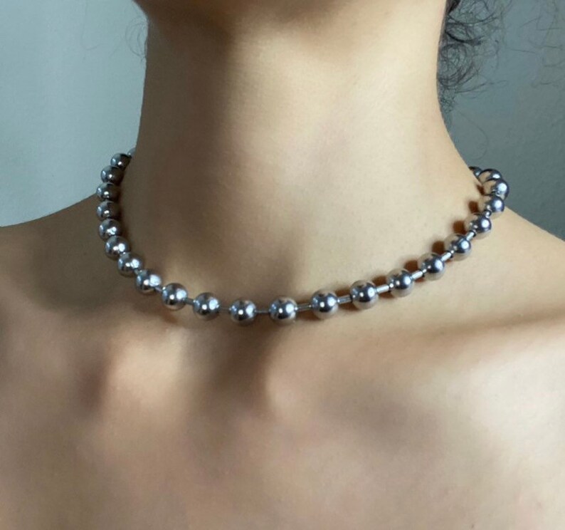 Chunky ballchain choker stainless steel waterproof