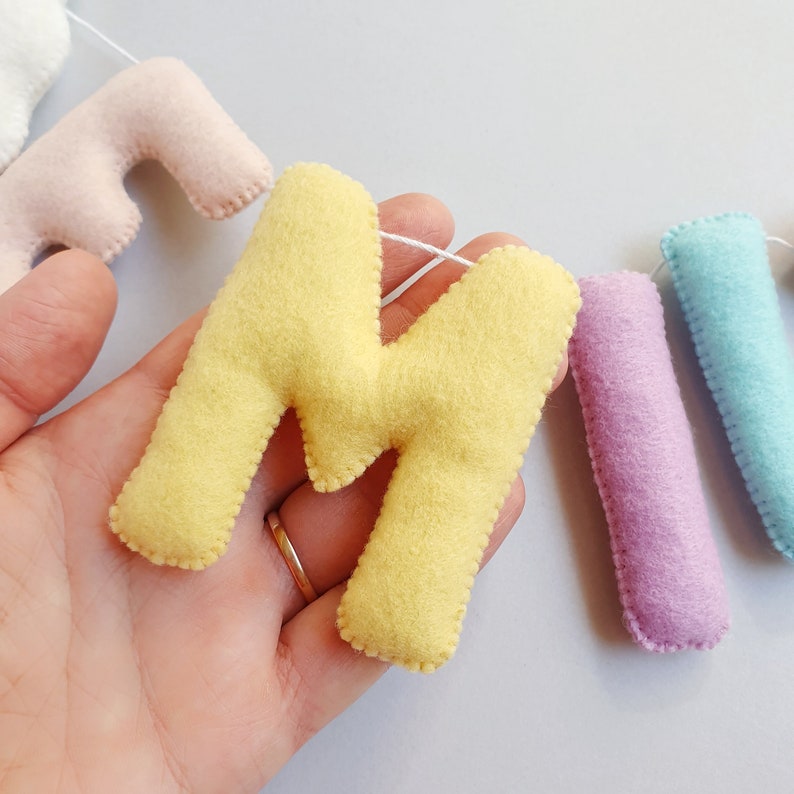 Felt Cloud Name Banner Baby Name Garland Nursery Decor Etsy