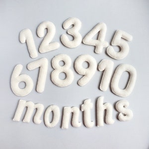 Numeri di riferimento per il bambino in feltro, numeri per il pancione, regalo per la gravidanza, regalo per il baby shower, regalo neutro per genere, monitoraggio dei mesi del bambino, regalo per neomamme