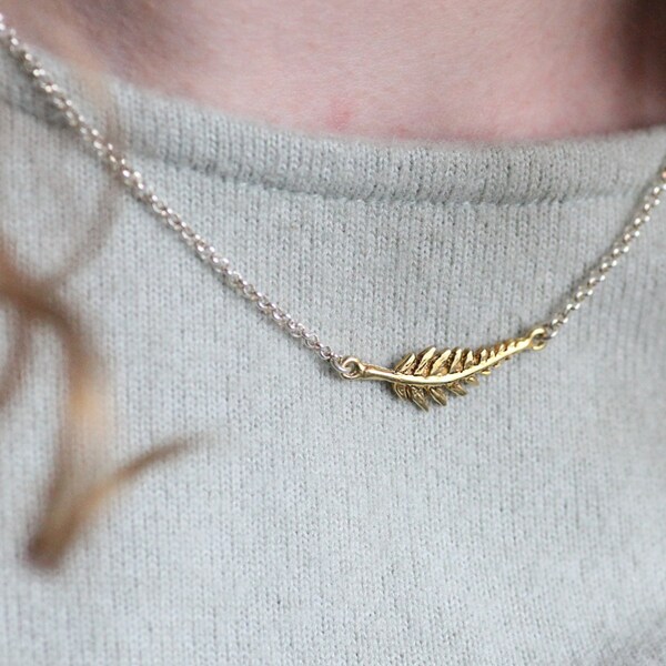 Nature Inspired Fern Leaf Choker Necklace  Fern Leaf Necklace  Silver Necklace
