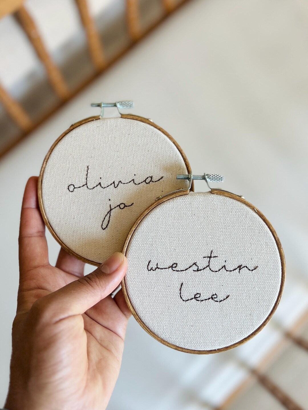 Custom Embroidered Baby Name Sign, Baby Shower Gift, Newborn ...