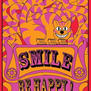 Cheshire Cat Psychedelic A5 Postkarte