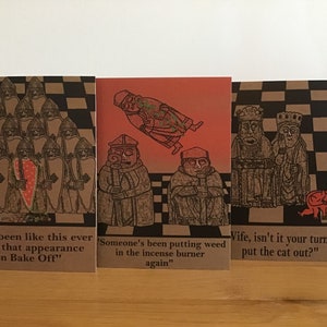 Parody Lewis Chessmen A6 Greetings Cards with Envelopes