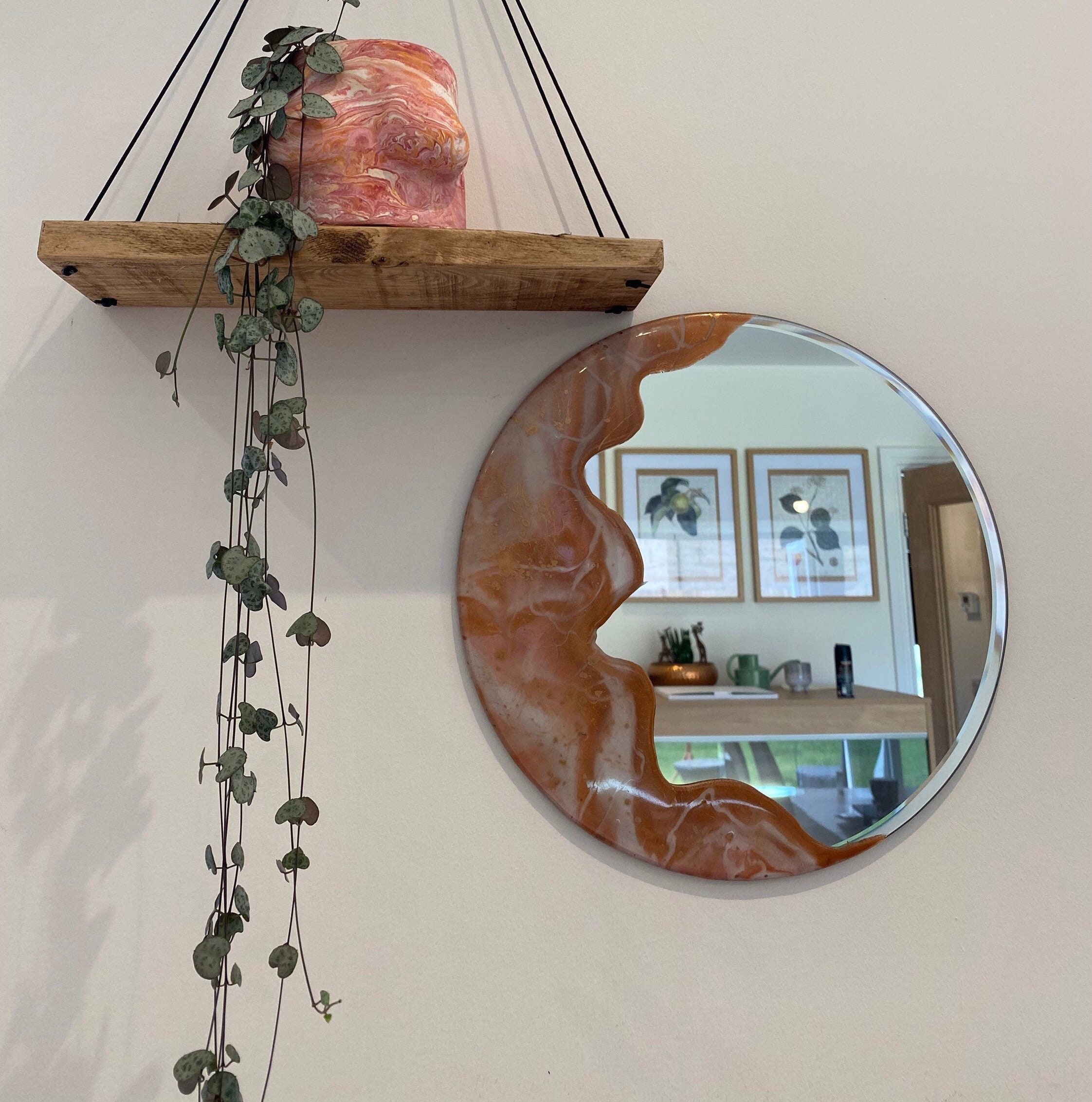 Resin mirror 30 cm bronze Etsy