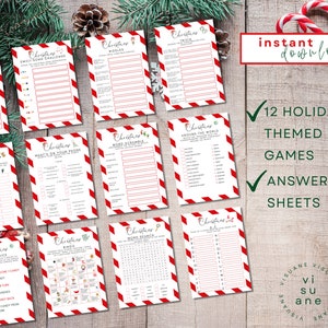 Printable Christmas Games Bundle: Trivia, Bingo, Word Scramble (Digital Download)