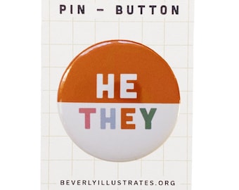 Pronoun Pin Button | He/They | Customize pronoun pin | Pronoun pin badge | ANY PRONOUNS
