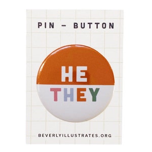 Pronoun Pin Button | He/They | Customize pronoun pin | Pronoun pin badge | ANY PRONOUNS