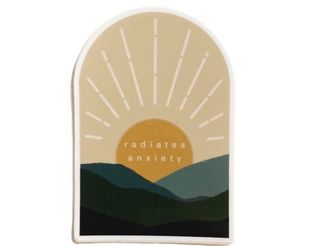 Anxiety sticker | Decal sticker | radiates positive sticker | boho sticker | boho decal sticker | Boho Sunset Sticker | Travel Sticker